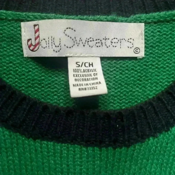 Jolly Sweaters Men’s Green Unicorn Holiday Christmas Sweater Bejeweled Size S - Picture 3 of 6